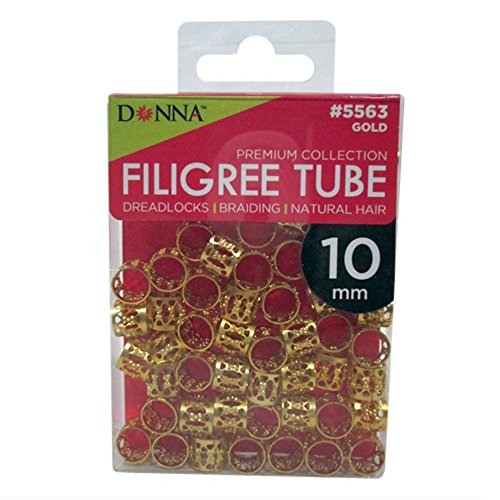 Image of Donna Collection Filigree Tube, Gold, 10mm