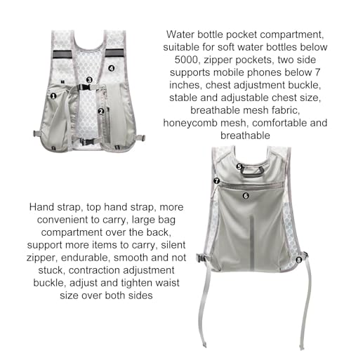 Chaleco de hidratación con bolsa reflectante para ciclismo y riñonera ligera de correr unisex 7