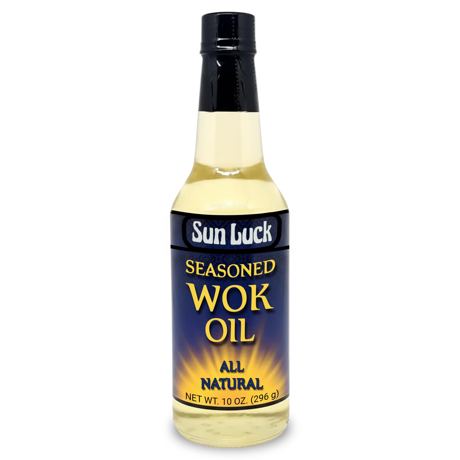 Sun Luck Wok Oil 10 fl oz Bottle – High Heat Oil Infused with Aromatic Spices for Authentic Stir-Fry, Searing & Sautéing; Ideal for Wok Cooking.