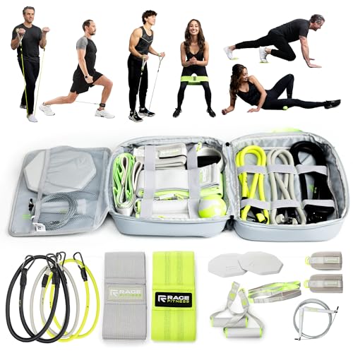 Ex Kit Home Gym Equipment with Carry Bag - 10Pcs Resistance Bands Kit with Handles, Door Anchor, Jump Rope, Booty Bands & More – Full Body Workout Bands Set for Strength, Cardio & Flexibility