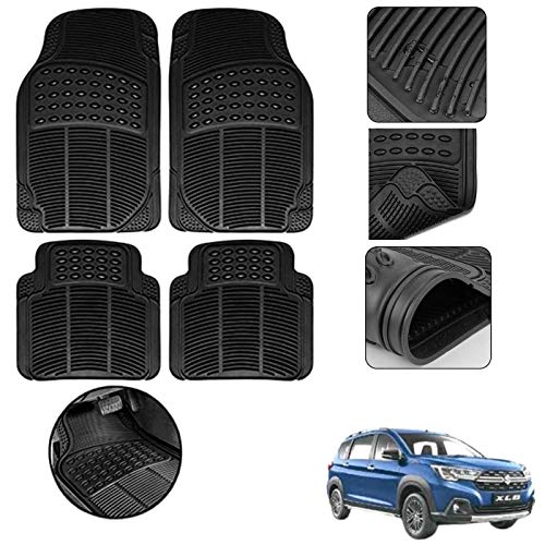 Cabix Standard PVC Car Floor Mat Foot Mat for Maruti Xl6, Black (Set of