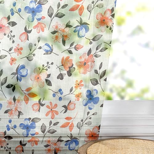 Image of Cortina Linen Polyester Printed Curtains Set of 2, Curtain for Doors Home Decor Items for Living Room Bedroom (Pink, 5FT)