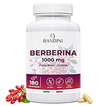 Bandini® Berberina 1000mg pura alto dosaggio | 180 compresse vegane – Berberin HCl da Berberis Aristata al 97% + Cromo e Pepe Nero | Massimo assorbimento – Funzione digestiva, epatica, intestinale
