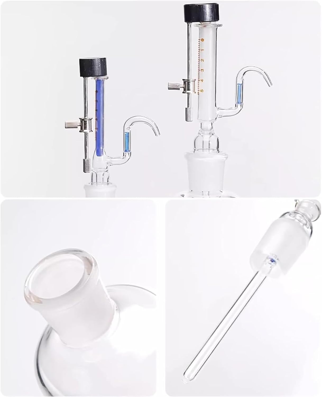 Szklana Butelka Z Pipetą, Mikroregulowany Dozownik Cieczy Ze Stalowym Pokrętłem, 125 Ml-250 Ml, Szklany Dozownik Z Gwintem I Precyzyjną Skalą Do Precyzyjnych Pomiarów Laboratoryjnych(1-125ml)