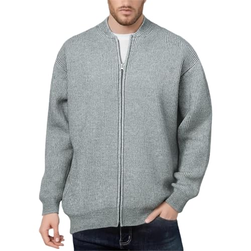 Suéter de invierno casual para hombre chaqueta de punto con cremallera para oficina y diario