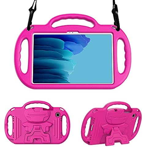 Surom Kids Case for Samsung Galaxy Tab A7 10.4" 2020 (Model SM-T500/T505/T507), Light Weight Shock Proof Kids Friendly Handle Stand with Shoulder Strap for Tab A7 10.4 Inch 2020, Rose Pink Cover