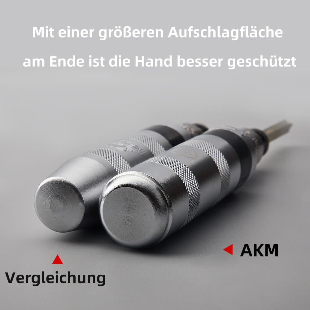 AKM Handschlagschrauber 1/2 Zoll, 26-Tlg Schraubenlöser-Satz, hand schlagschrauber, Schlagschraubendreher mit legierten und verstärkten Bits aus S2 Werkzeugstahl für das Lösen von verrosteten