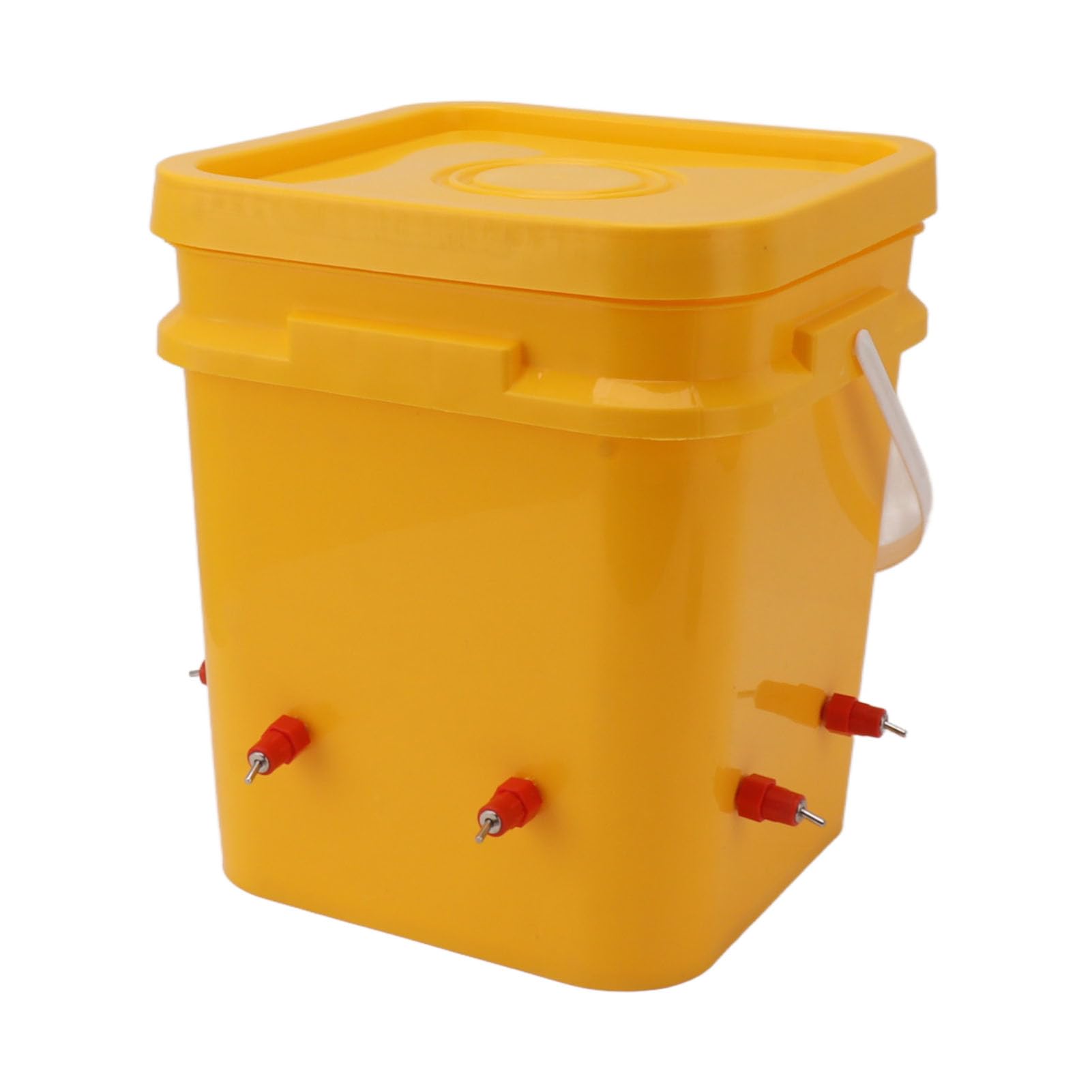 Bebedero Automático para Pollos con Cubo de 12 litros para Beber Aves de Corral, Ideal Gansos, Patos y Más (Cubo + Trasero Pelirroja)