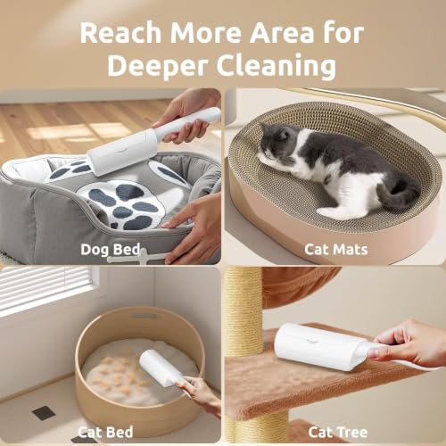 Image of ACE2ACE Mini Pet Hair Remover for Clothes, Reusable Lint Roller for Clothes | Self Clean Cat Hair Remover with Fur Bin, Dog Hair Remover for Couch, Furniture, Carpet, Sofa and Bedding (White-Mini)
