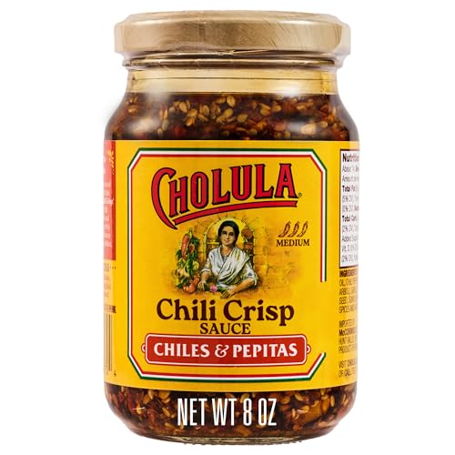 Cholula Chili Crisp Sauce, Chiles & Pepitas, Crunchy Topping for Tacos, Tostadas, Eggs, Pizza and...