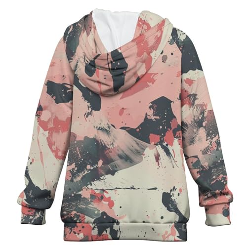 Pink Camouflage MilitaryChildren's Raglan Sleeve Hoodie, Suitable for Home And Outdoor Use12-13Y2