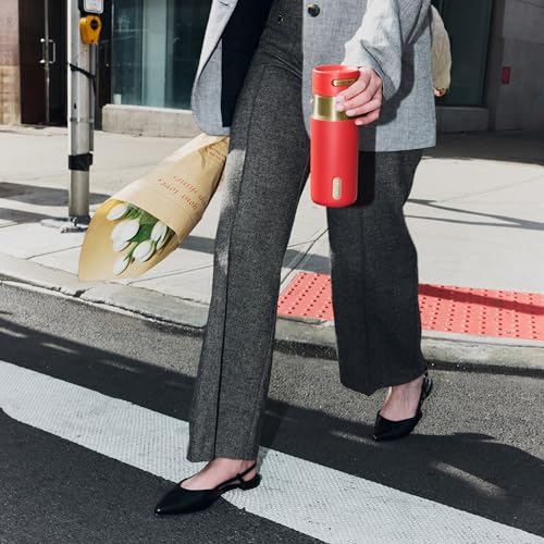 Image of Contigo AutoSeal 16 oz Stainless Steel Vacuum-Insulated Water Bottle with Leakproof Push-Button Spout & Lock, Carry Strap, BPA-Free & Lead-Free, Dishwasher Safe