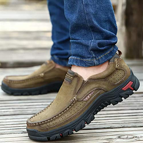 COSIDRAM Mens Walking Shoes Casual Slip On Outdoor Hiking Loafer Khaki 10.5 by COSIDRAM - Used condition - Image 8