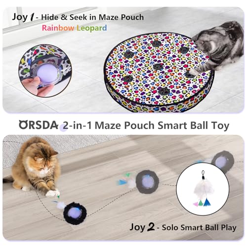 image for ORSDA Cat Toys, Interactive Activated Moving Ball in 7 Holes Mat, Auto