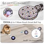 ORSDA Cat Toys, Interactive Activated Moving Ball in 7 Holes Mat, Automatic Fast Rolling Ball, Hide and Seek Toys for Indoor Cats, Exercise Kicker Mouse Catching Game - Image 2