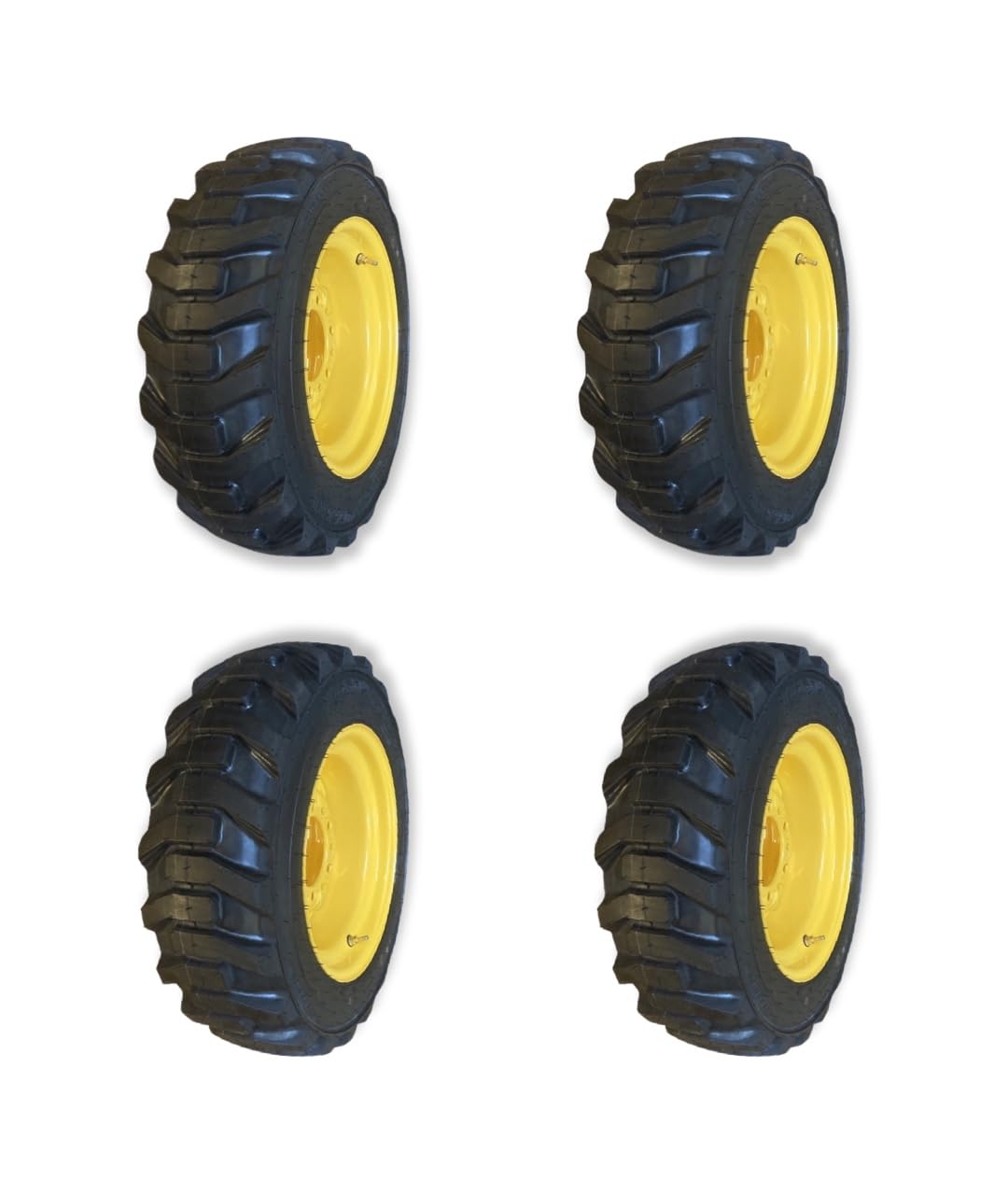 Set of 4-Galaxy Tires HD 27X8.50-15 XD2010 Skid Steer Tires on Wheels/Rims (6 lug) for Case, New Holland & more-8PLY -27-8.5-15