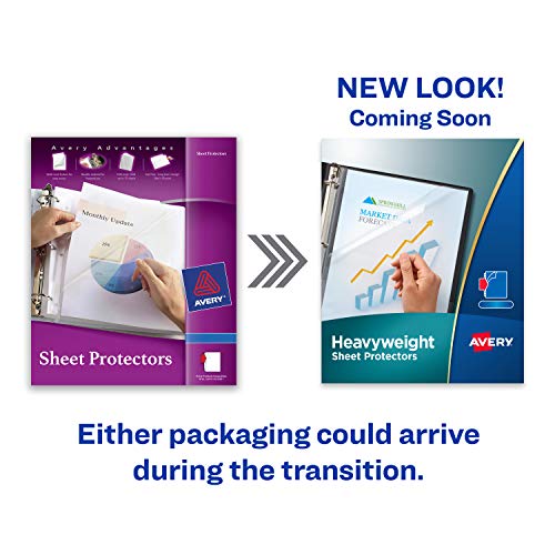 Avery Heavyweight Diamond Clear Sheet Protectors, 8.5" X 11", Acid-Free, Archival Safe, Easy Load, 200Ct (74400) #TOP1