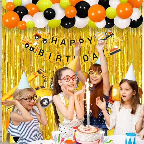 Image of Rozi Decoration Construction Theme Birthday Backdrop Decoration Items Set of 45 Pcs | Truck Theme Birthday Decoration Items for Kids, Boy & Girl Bday Decor
