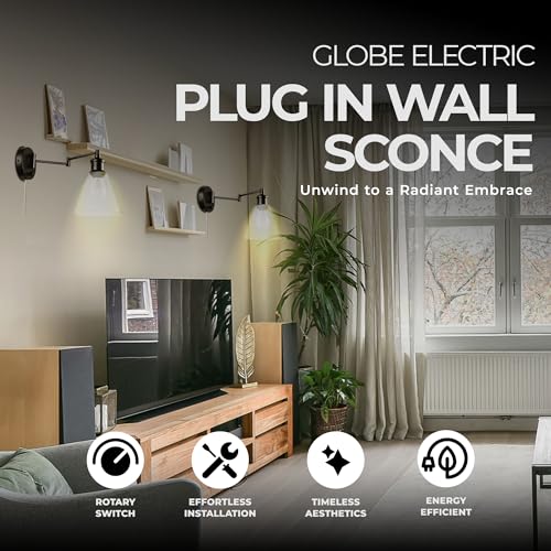 Image of Globe Electric Company 65392 1 Light Plug in Sconce, Dark Bronze