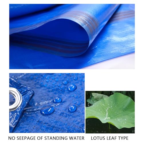 Bâche en poly polyvalente et robuste bleue avec œillets pour le camping - 8