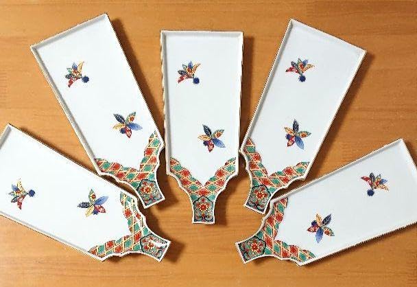 Amazon.co.jp: 美濃焼 翔山窯 羽子板型 銘々皿揃 5枚セット 縁起物