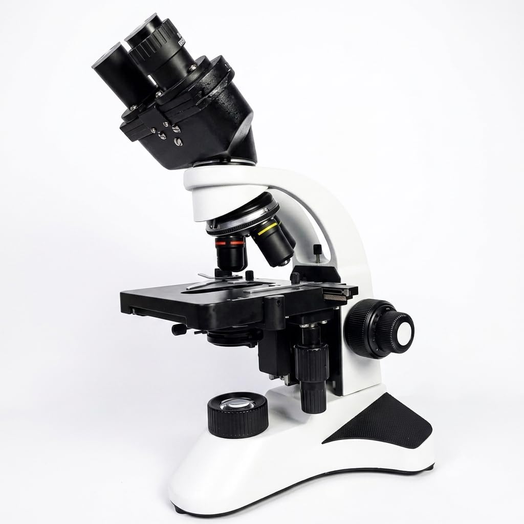 Binocular Microscope, 1000X Magnification, 4X 10X 40X and 100X Oil Immersion Objectives, 45° Inclined 360° Rotatable Head, AC/DC Power, for Laboratory, Medical and Educational Use-picture-11