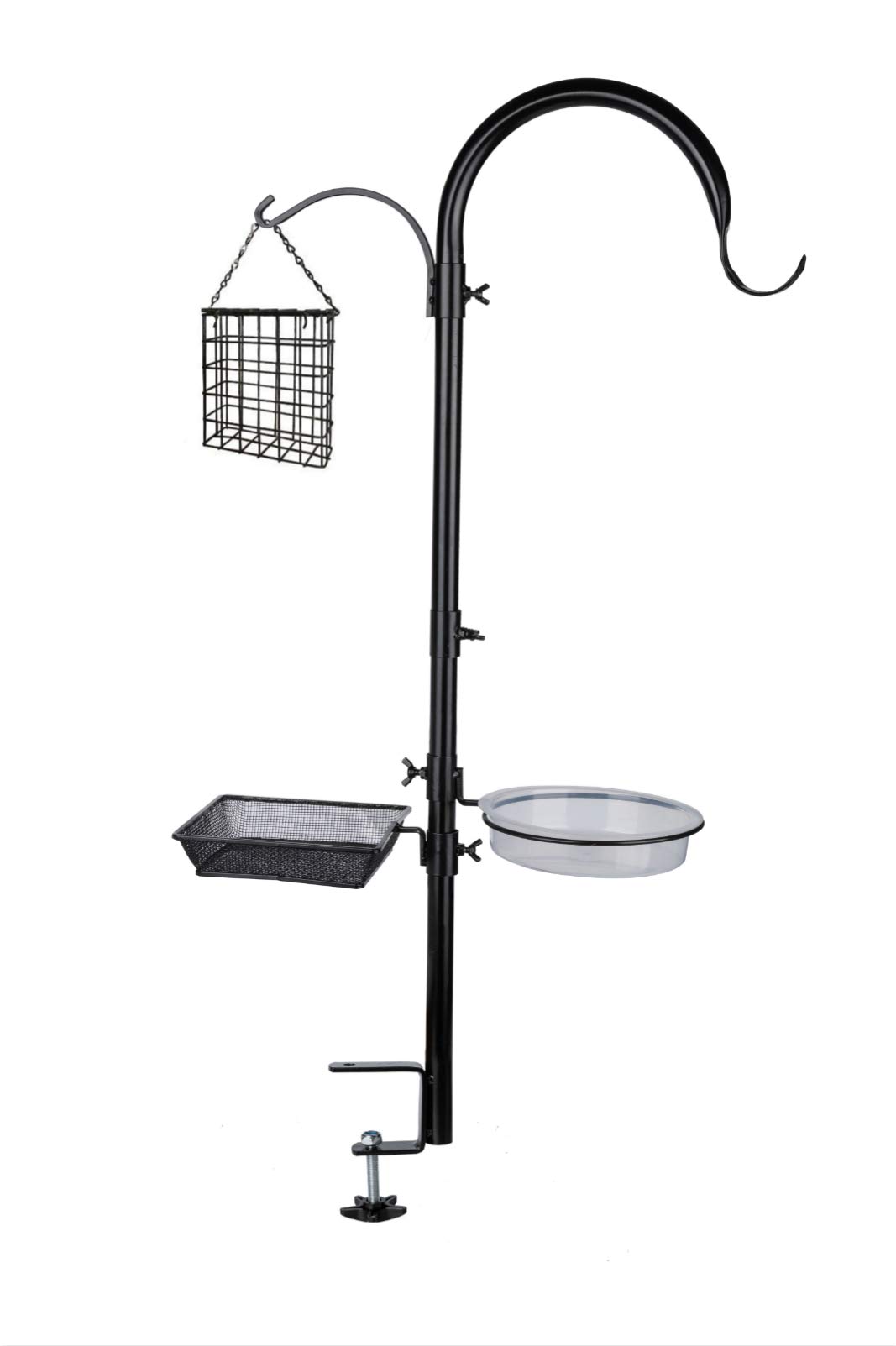 Buy WOSIBO Deck Hook Bird Feeder with Platform Metal Mesh Tray and Bird