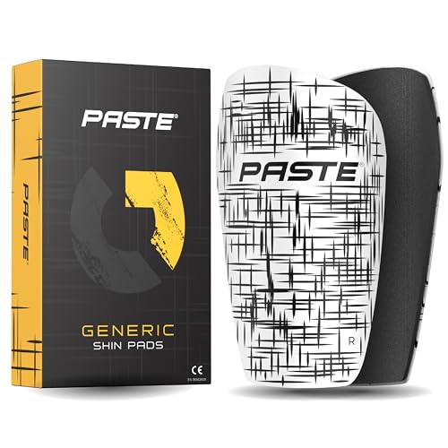 PASTE ® Schienbeinschoner Fußball für Herren, Damen & Kinder Generic Weiß - Shin Pads für Fussball-Stutzen, zum Einstecken - Schienbein-Schützer Shin Guards rutschfest, dünn mit Polster