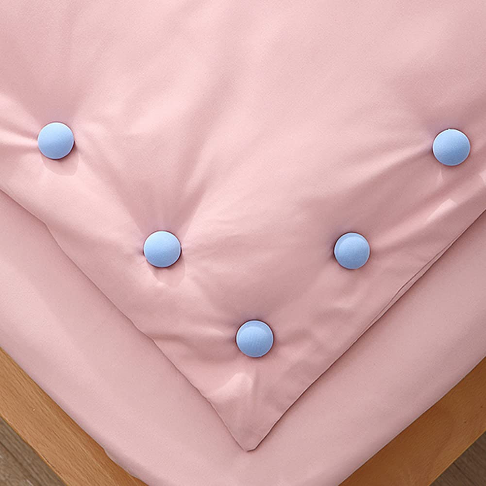 Tvoip 16 Pcs Duvet Clips Set, Duvet Pins, Duvet Button,Quilt Fixing Clips Duvet Cover Clips Mushroom Round Fixing Clips with Buttons Bedroom Duvet Fixing Holder Non-Slip (Blue) 2