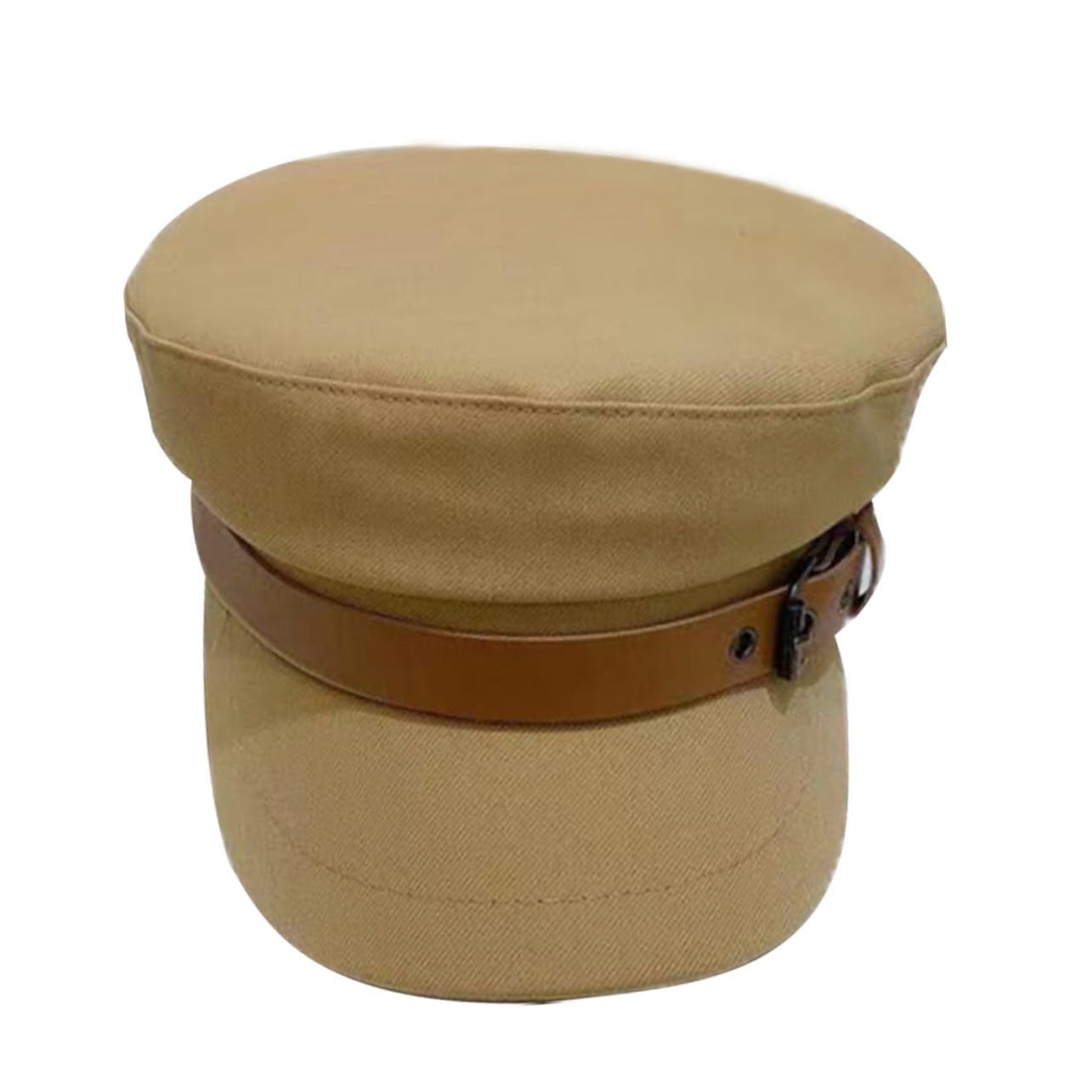 FOMIYES Women Beret Hat with Buckle Fashionable All Match Peaked Cap for Casual Outdoor Wear Comfortable Material Khaki