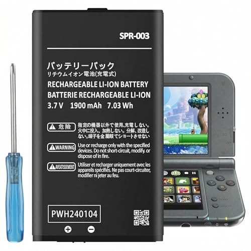Image of 3DS XL Battery, 1900mAh Ultra High Capacity SPR-003 Li-ion Battery Replacement for Nintendo New 3DS XL / 3DS LL /New 3DS LL Game Console- 2026 Upgraded, Powerful, Long-Lasting