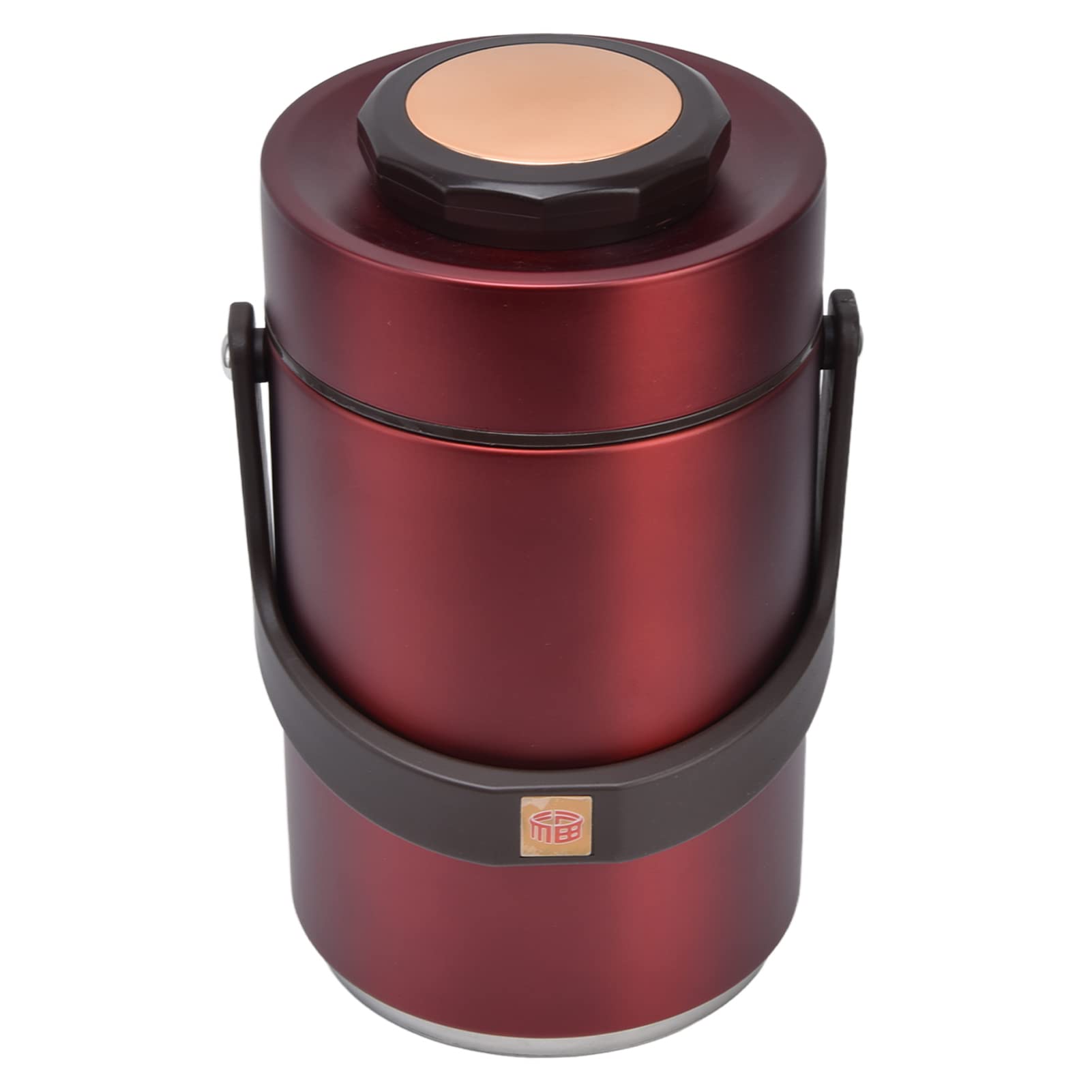 Cocoarm Aislada de 2,3 L, Contenedor de Alimentos Al Vacío de Acero Inoxidable 304, Rejillas de 3 Capas, a Prueba de Fugas para Picnic de Viaje de Trabajo (rojo)