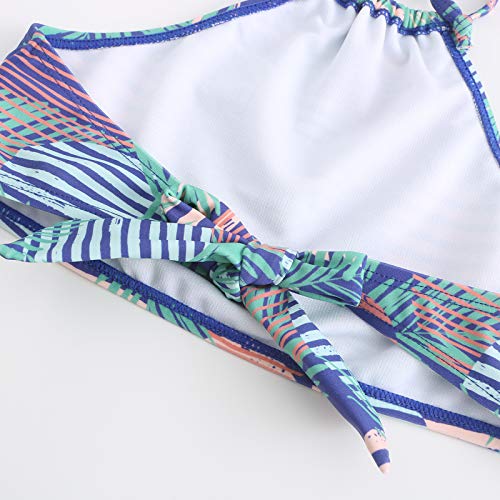 Girls Two Piece Bikini Swimsuits Pink Halter Bathing Suit4