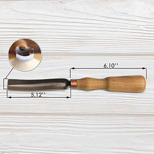 BeaverCraft Wood Carving Gouge Chisel 7L/22 Wood Carving Tools Bowl Carving Carbon Steel Blade Wood Handle Radial Gouge Hard and Soft Woods
