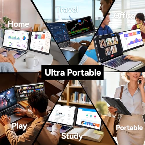 Laptop Screen Extender, 1.3lb Ultra Lightweight 14" 1080P FHD Portable Monitor for - image 6