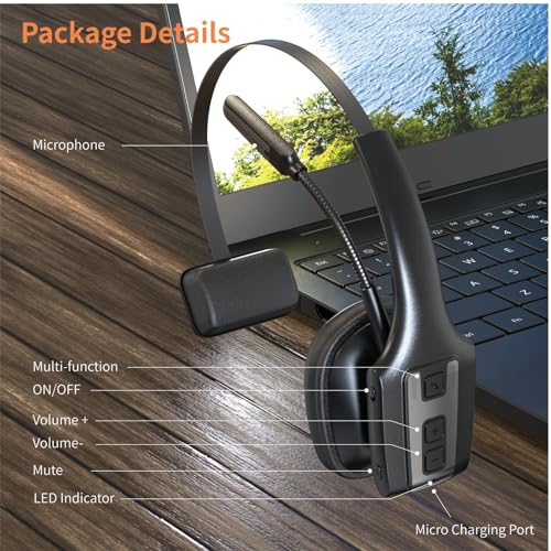 Trucker Bluetooth Headset V5.3 with ENC
