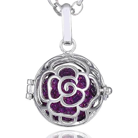 Collar de Acero Inoxidable con Colgante Rosas y Bola de resonancia Cover