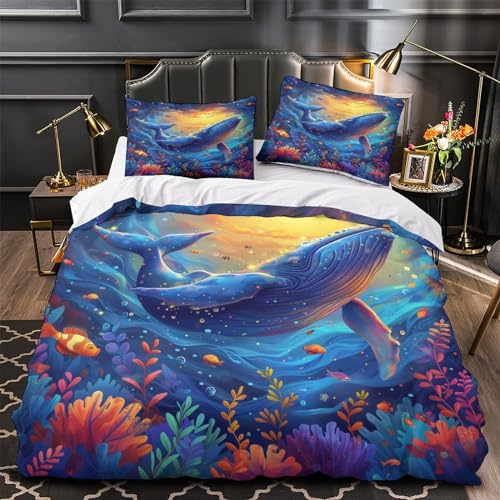 Housse de couette 260x220 baleines avec taies oreiller parure de lit microfibre