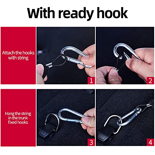 Bdfhyk Heavy Duty Cargo Net, Adjustable Elastic Rear Trunk Net With 4 Metal Hooks, Universal Double-Layer Storage Organizer, Automotive Cargo Nets For Suv, Cars, 43.3X15.7 Inches #TOP4