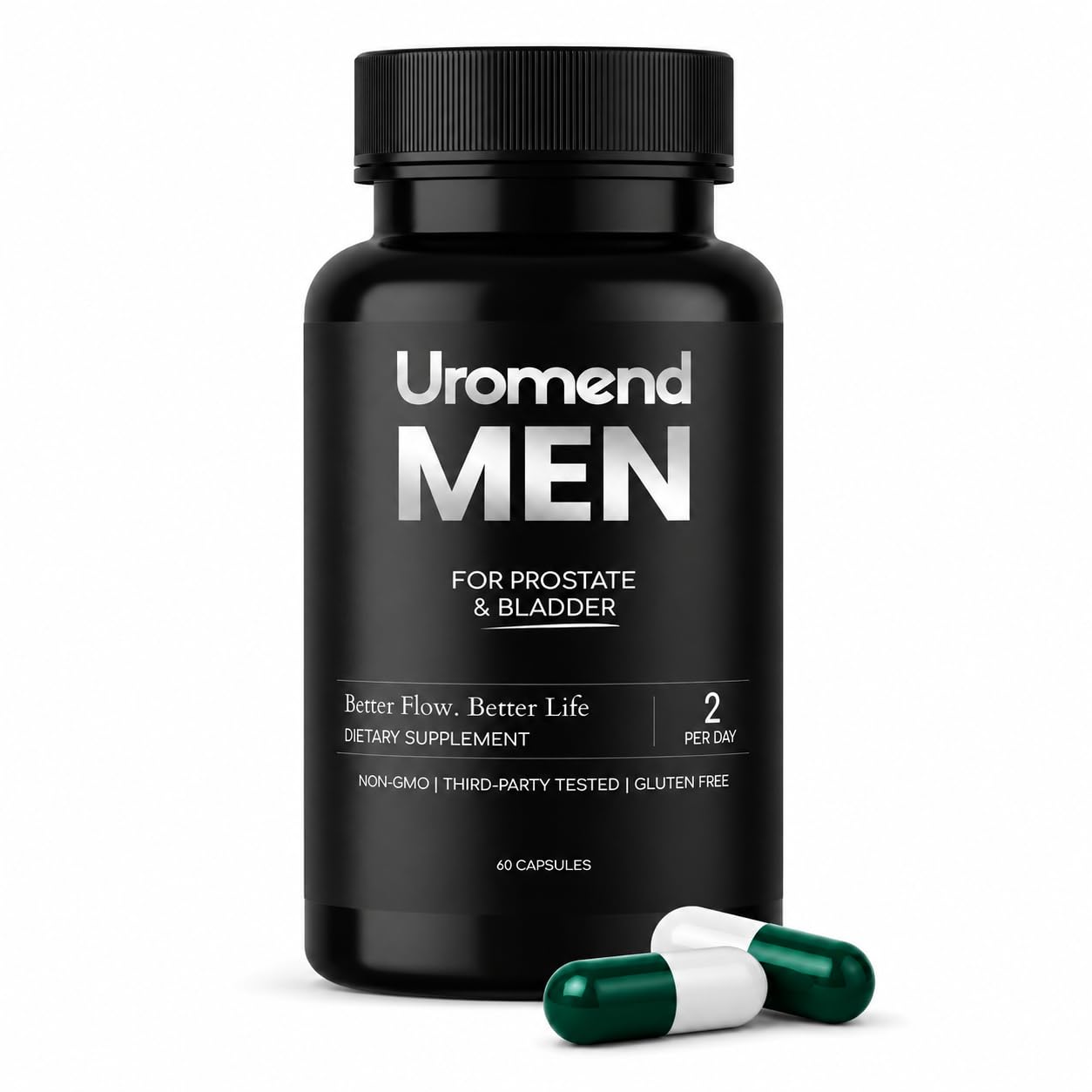 Men's Advanced Prostate Support with Pumpkin Seed | Saw Palmetto | Stinging Nettle | Turmeric | 6-in-1 Formula | DHT Blocker | Urinary Health | Gluten & Sugar Free | Made in USA | 60 Capsules