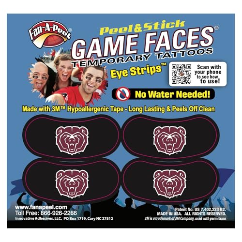 Fan-A-Peel Missouri State Bears Waterless Temporary Peel & Stick Tattoo