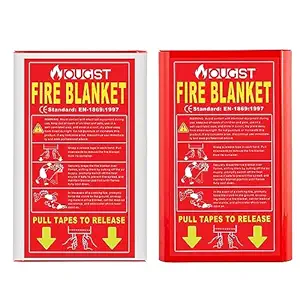 Ougist 2-Pack Silicone Emergency Fire Blankets - Rapid Response for Home, Kitchen - 40