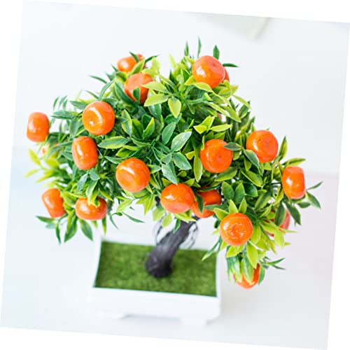 Tofficu Artificial Fruit Tree Artificial Bonsai Tree House Plants Small Potted Plants Artificial Emulated Bonsai Tree Fake Orange Tree Orange Tree Topiary Plants Simulation Fruit Tree Mini #TOP2