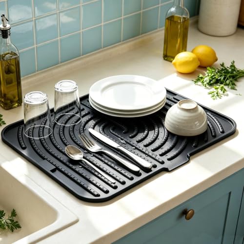 Alfombrilla de silicona para escurridor de platos y accesorios de cocina 3