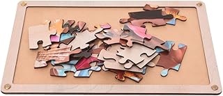 علبة بازل خشبية 3 مستويات مع صور شخصيات كرتونية وكتيب يحكي قصص الشخصيات للاطفال، مجموعة من 75 قطعة - متعددة الالوان، طفل