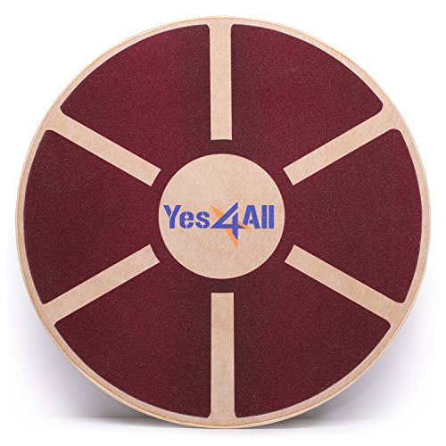 Yes4All Versatile Wooden Wobble Balance Trainer Board With 360 Degree Rotation - Red #TOP3