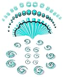 LOYALLOOK Ear Stretching Kit 54PCS Acrylic Tapers and Plugs Spiral Tapers Tunnels 14G-00G Ear Stretching Starter Glow