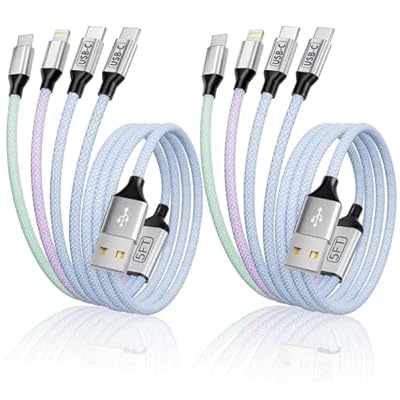 Dual Type C Ports Multi Charging Cable, 4 In 1 ...