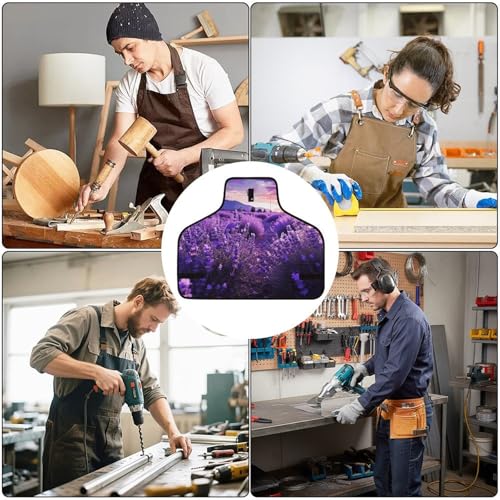 Delantal morado lavanda con múltiples bolsillos ajustable miniatura 6