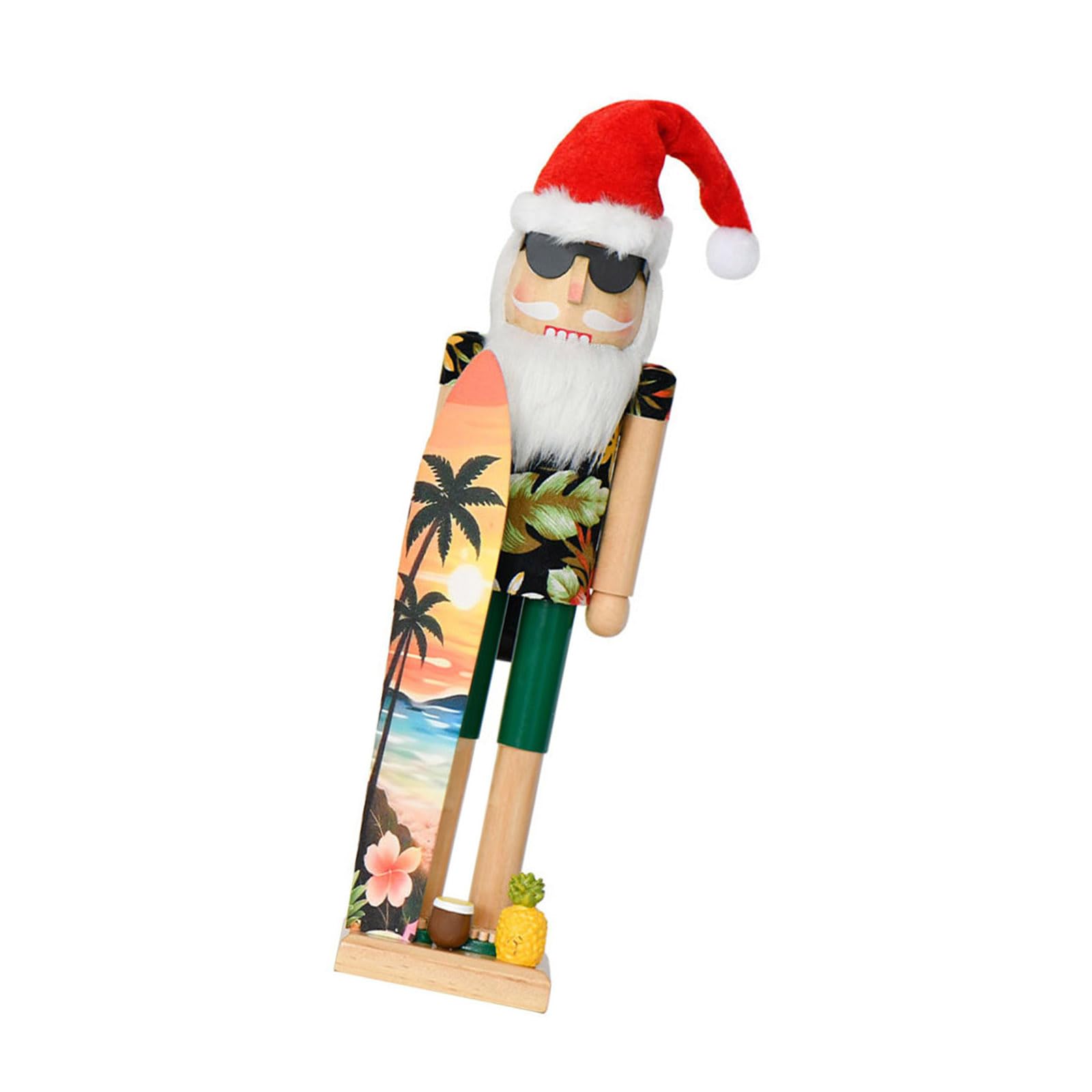 Summers Nutcrackers Decorations Christmas Nutcrackers in July Surfer Santa Nut Crackers Figure for Party Festival Decors Christmas Ornament Figure Surfer Santa Ornament Summers Nut Crackers for Beach